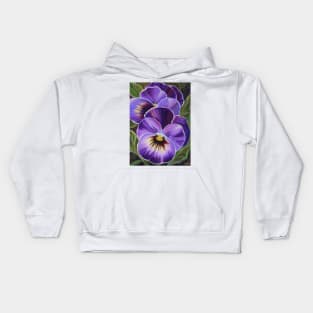 sweet garden pansies by Renee Lavoie Kids Hoodie